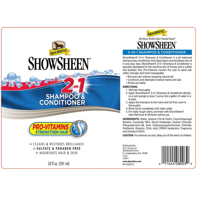 Absorbine Showsheen shampo og conditioner
