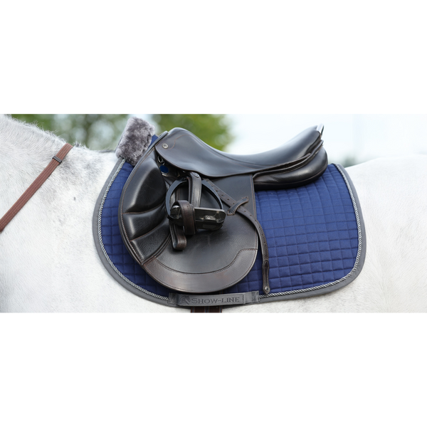 Show-Line Saddle Pad, Jump/AP, Navy/Grey