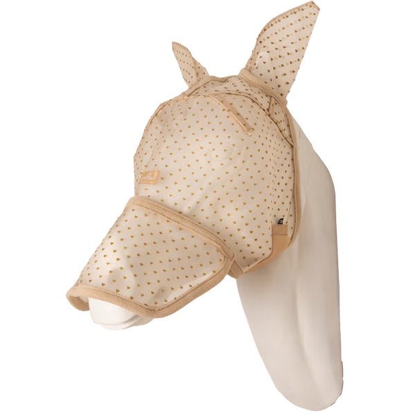 Fly Mask Heart with Ears and Nose beige