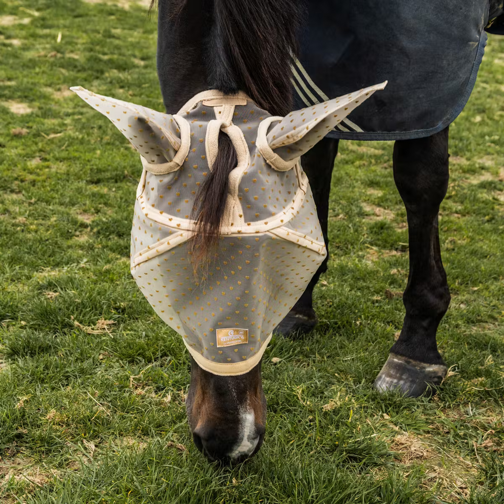 Fly Mask Heart with Ears and Nose beige